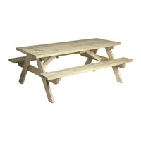 table pique-nique en bois clair