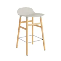 chaise de bar form avec structure en bois  - light grey - chêne - 65 cm
