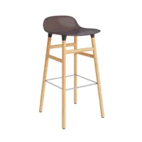 chaise de bar form avec structure en bois  - brown - chêne - 75 cm