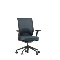 chaise de bureau id mesh - noir - silkmesh02rauchblau - diamondmesh02rauchblau - roulettes dures pour tapis