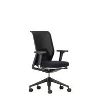 chaise de bureau id mesh - noir - nero - diamond mesh nero - roulettes dures pour tapis