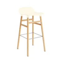 chaise de bar form avec structure en bois  - cream - chêne - 75 cm