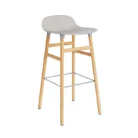 chaise de bar form avec structure en bois  - warm grey - chêne - 75 cm