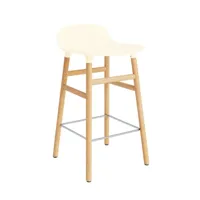 chaise de bar form avec structure en bois  - cream - chêne - 65 cm