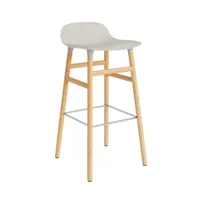 chaise de bar form avec structure en bois  - light grey - chêne - 75 cm