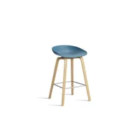 about a stool aas 32 - azure blue 2.0 - vernis à base d'eau - repose-pied acier inoxydable - hauteur d'assise 65 cm - patins plastique