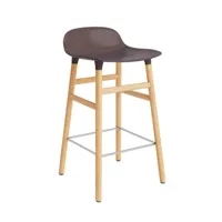 chaise de bar form avec structure en bois  - brown - chêne - 65 cm