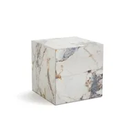 bout de canapé cube en marbre, alcana
