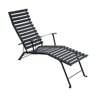 chaise longue bistro acier carbone l140,8 cm