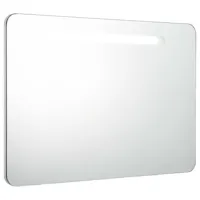 armoire de salle de bain à miroir led 80 x 9,5 x 55 cm mdf blanc 02_0006570