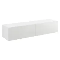 étagère murale design meuble support tv avec 2 tiroirs 140 cm blanc 03_0005187