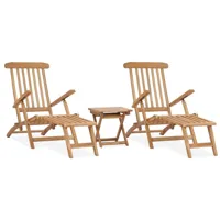 chaises longues de jardin et repose-pied et table bois de teck 02_0011919
