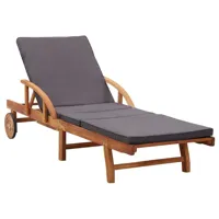 transat chaise longue bain de soleil lit de jardin terrasse meuble d'extérieur avec coussin bois d'acacia solide 02_0012347
