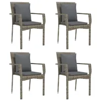 chaises de jardin avec coussins 4 pièces résine tressée gris 02_0013336