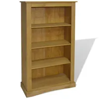 étagère armoire meuble design bibliothèque à 4 niveaux pin 150 cm marron 2702017/2