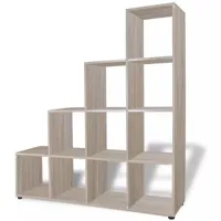 étagère armoire meuble design bibliothèque/étagère 142 cm couleur de chêne beige 2702014/2