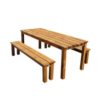 set banket 1 table + 2 bancs - table l200xlg78 x h74cm