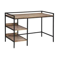 meuble bureau en métal noir et bois d'acacia 120x 60 cm