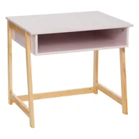 bureau enfant maternelle en bois rose et naturel h 52 cm