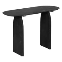 meuble console en bois de manguier noir finition texturée h 77 cm