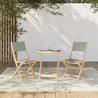 lot de 2 chaises de jardin rimini en bois d'acacia 100% fsc et textilène vert kaki