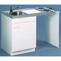 meuble sous évier lave-vaisselle aquarine - 1 porte + jambage - l120cm - blanc