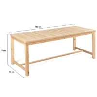 salon de jardin uvita en bois table de jardin 180 cm + 2 bancs