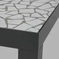 ensemble table de jardin en céramique effet mozaic avec 10 chaises