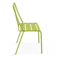 ensemble table de jardin carrée et 2 chaises bistrot vert