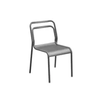 lot de 2 chaises de jardin empilables eos en aluminium - gris