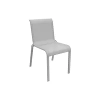 lot de 2 chaises de jardin empilables cauro en aluminium - tpep - blanc