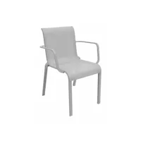 lot de 2 fauteuils de jardin empilables cauro en aluminium - tpep - blanc