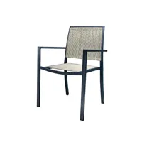 table rectangulaire extensible santorin 8/10 personnes en aluminium finition uni gris-bleuté avec 10 fauteuils - jardiline