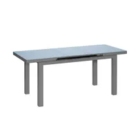 table à manger d'extérieur extensible en aluminium gris  ibiza anthracite avec 12 fauteuils - jardiline