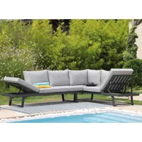 proloisirs  lounge/lit modulo - bain de soleil, transat en aluminium - graphite 210 x 71 x 78 cm