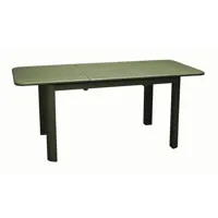 table de jardin rectangulaire eos en aluminium extensible - vert 130/180 cm