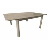 table de jardin eos en aluminium 140/200 x 140 cm - plateau à lattes - sand