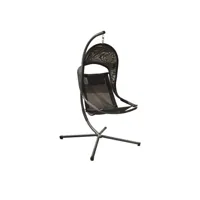fauteuil suspendu enya en acier avec assise en tpep - grey/noir