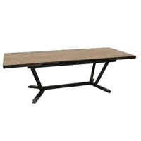 table de jardin vita graphite/lenk en aluminium 180/240x100 cm - plateau à lames kedra