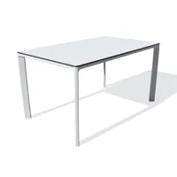 table de jardin 6 places en aluminium laqué et peinture epoxy blanc - meet