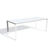 table de jardin 8 places en aluminium laqué et peinture epoxy blanc - meet