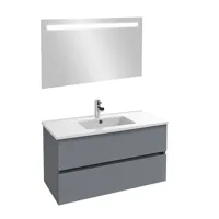meuble vasque 100 cm jacob delafon tolbiac gris anthracite + miroir led