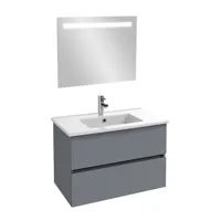 meuble vasque 80 cm jacob delafon tolbiac gris anthracite + miroir led