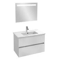 meuble vasque 81 cm jacob delafon tolbiac blanc + miroir led