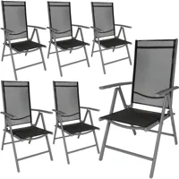 lot de 6 chaises de jardin pliantes en aluminium