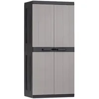 armoire haute en resine - gris et noir - 89x54x190cm