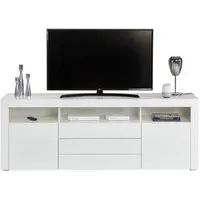 meuble tv l.180 cm modern living blanc brillant goal