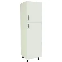 meuble colonne de cuisine 2 portes coloris blanc  - hauteur 200 x longueur 60 x profondeur 58 cm
