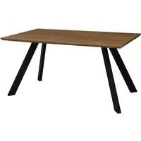 table repas - habitat et jardin - manhattan - chêne/noir - 160 x 90 x 75,5 cm - 6 places
