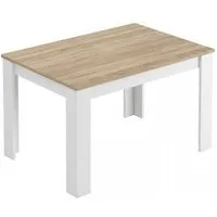 table de repas à allonge blanc/chêne clair - cartia - blanc - bois - l 140/190 x l 90 x h 78 cm - table de repas